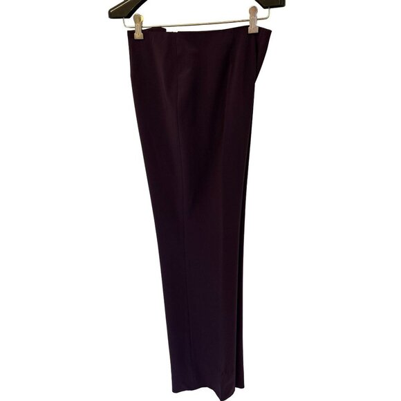 Les Copains Burgundy Wine Straight Leg Pants High Rise Size 12 - Picture 7 of 12